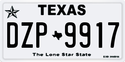 TX license plate DZP9917
