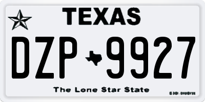 TX license plate DZP9927