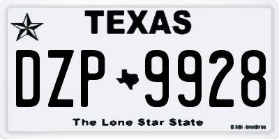 TX license plate DZP9928