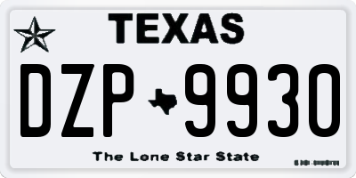 TX license plate DZP9930
