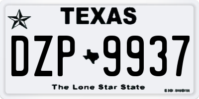 TX license plate DZP9937