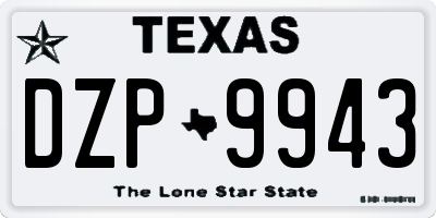 TX license plate DZP9943
