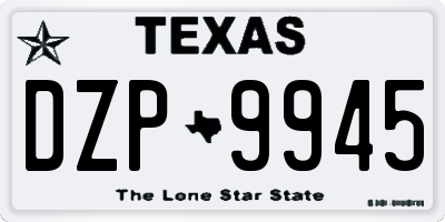 TX license plate DZP9945
