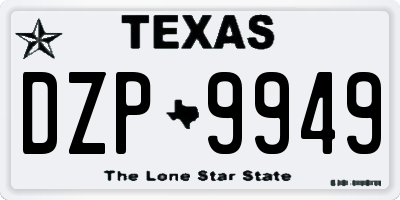 TX license plate DZP9949