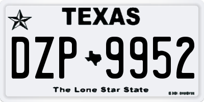 TX license plate DZP9952