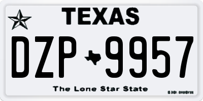 TX license plate DZP9957