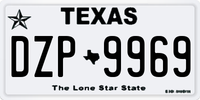 TX license plate DZP9969