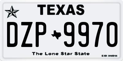TX license plate DZP9970