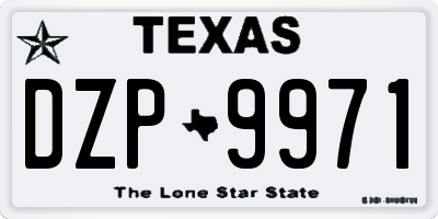TX license plate DZP9971