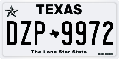 TX license plate DZP9972