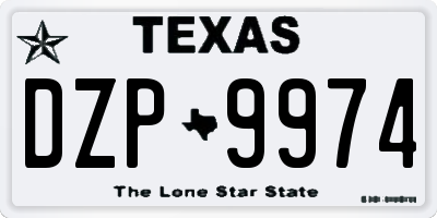 TX license plate DZP9974