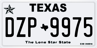 TX license plate DZP9975