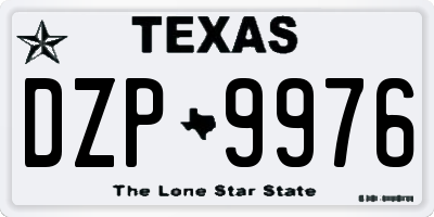 TX license plate DZP9976
