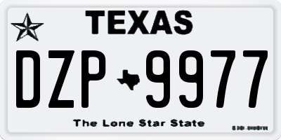 TX license plate DZP9977