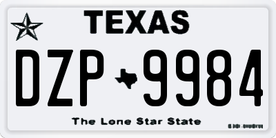 TX license plate DZP9984