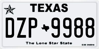 TX license plate DZP9988