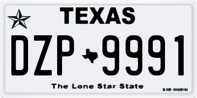 TX license plate DZP9991