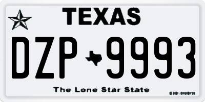 TX license plate DZP9993