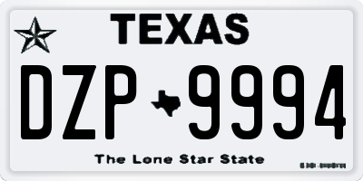 TX license plate DZP9994