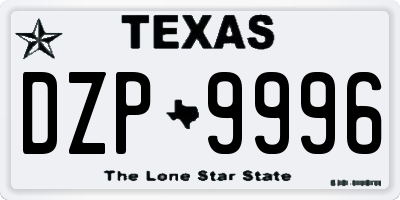 TX license plate DZP9996
