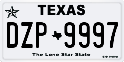 TX license plate DZP9997