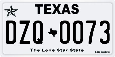 TX license plate DZQ0073