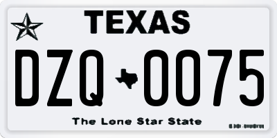 TX license plate DZQ0075