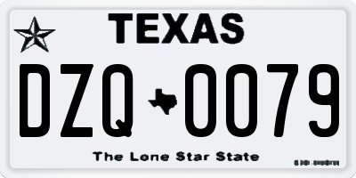 TX license plate DZQ0079