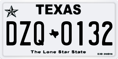 TX license plate DZQ0132
