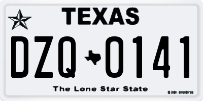 TX license plate DZQ0141