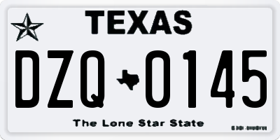TX license plate DZQ0145