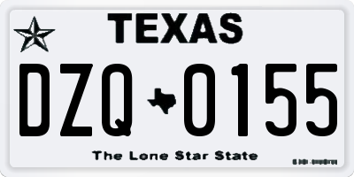TX license plate DZQ0155