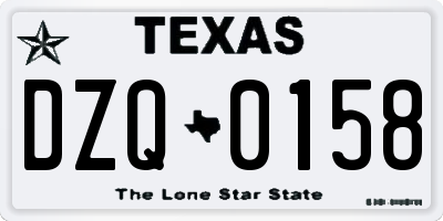 TX license plate DZQ0158