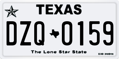 TX license plate DZQ0159