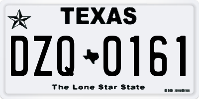 TX license plate DZQ0161