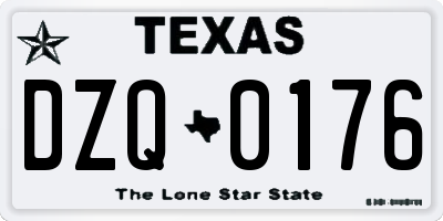 TX license plate DZQ0176