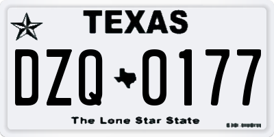 TX license plate DZQ0177