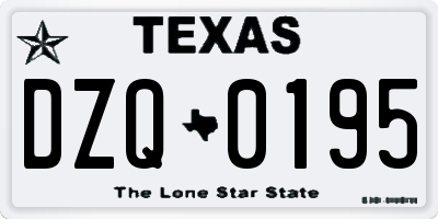 TX license plate DZQ0195