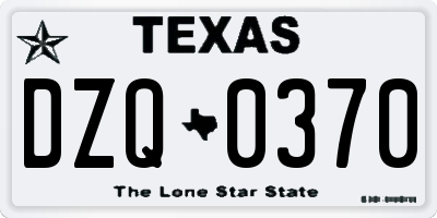 TX license plate DZQ0370