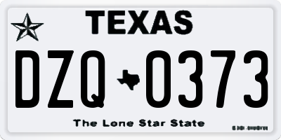 TX license plate DZQ0373