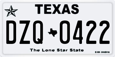 TX license plate DZQ0422
