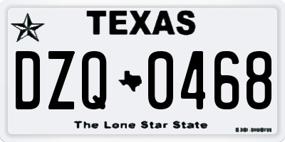 TX license plate DZQ0468
