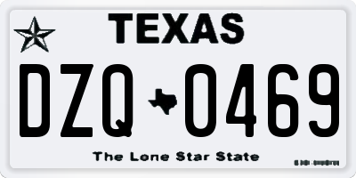 TX license plate DZQ0469
