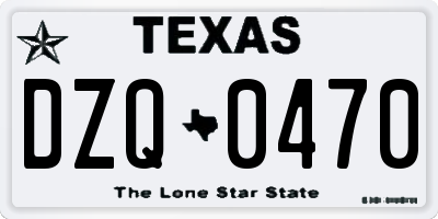 TX license plate DZQ0470