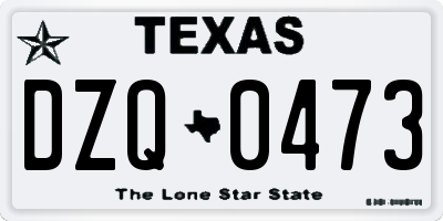 TX license plate DZQ0473