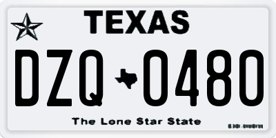 TX license plate DZQ0480