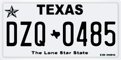 TX license plate DZQ0485