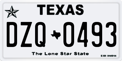 TX license plate DZQ0493