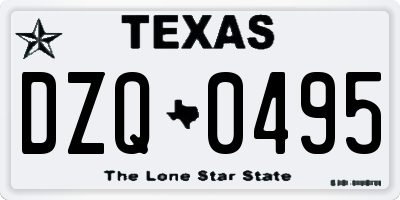 TX license plate DZQ0495