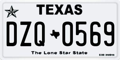 TX license plate DZQ0569